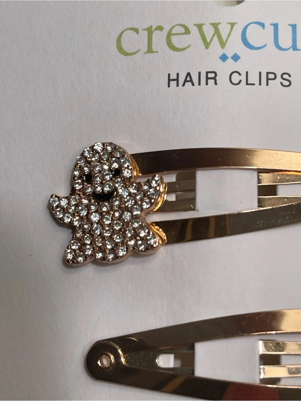 crewcuts Orange Pumpkin & Silver Rhinestone Ghost Hair Clips